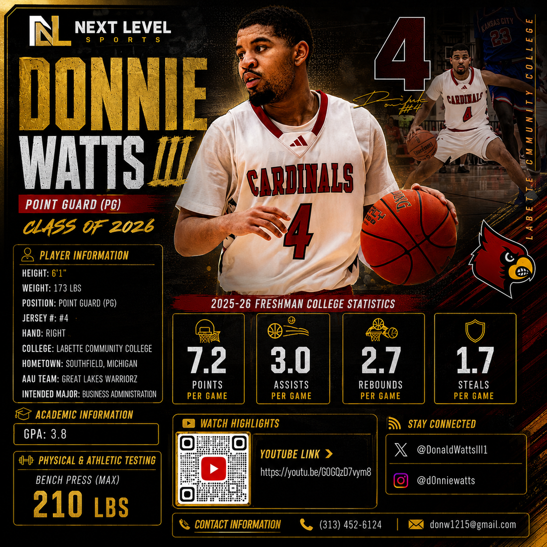 Donnie Watts lll | Class of 2026 | PG