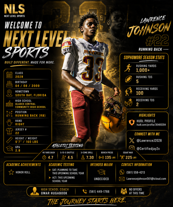🏈 Lawrence Johnson — Class of 2028 — RB