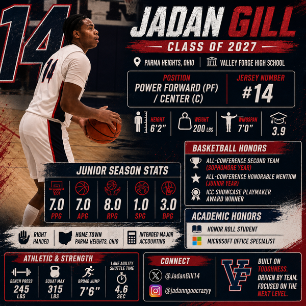 Jadan Gill | Class of 2027 | PF/ C