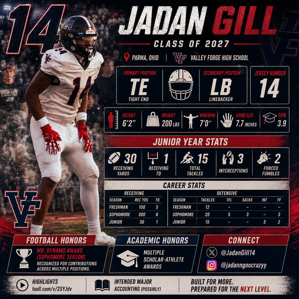 Jadan Gill | Class of 2027 | TE/LB