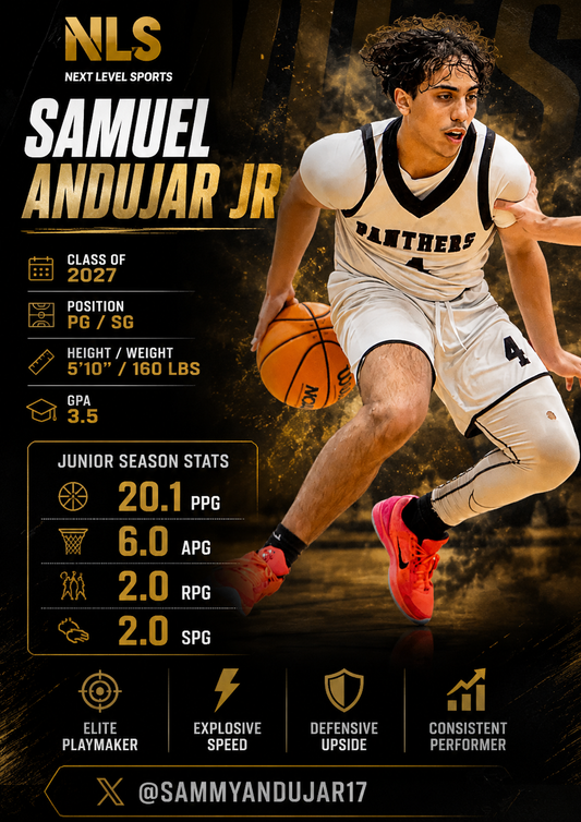 🏀 Samuel Andujar jr — Class of 2027 — PG/SG