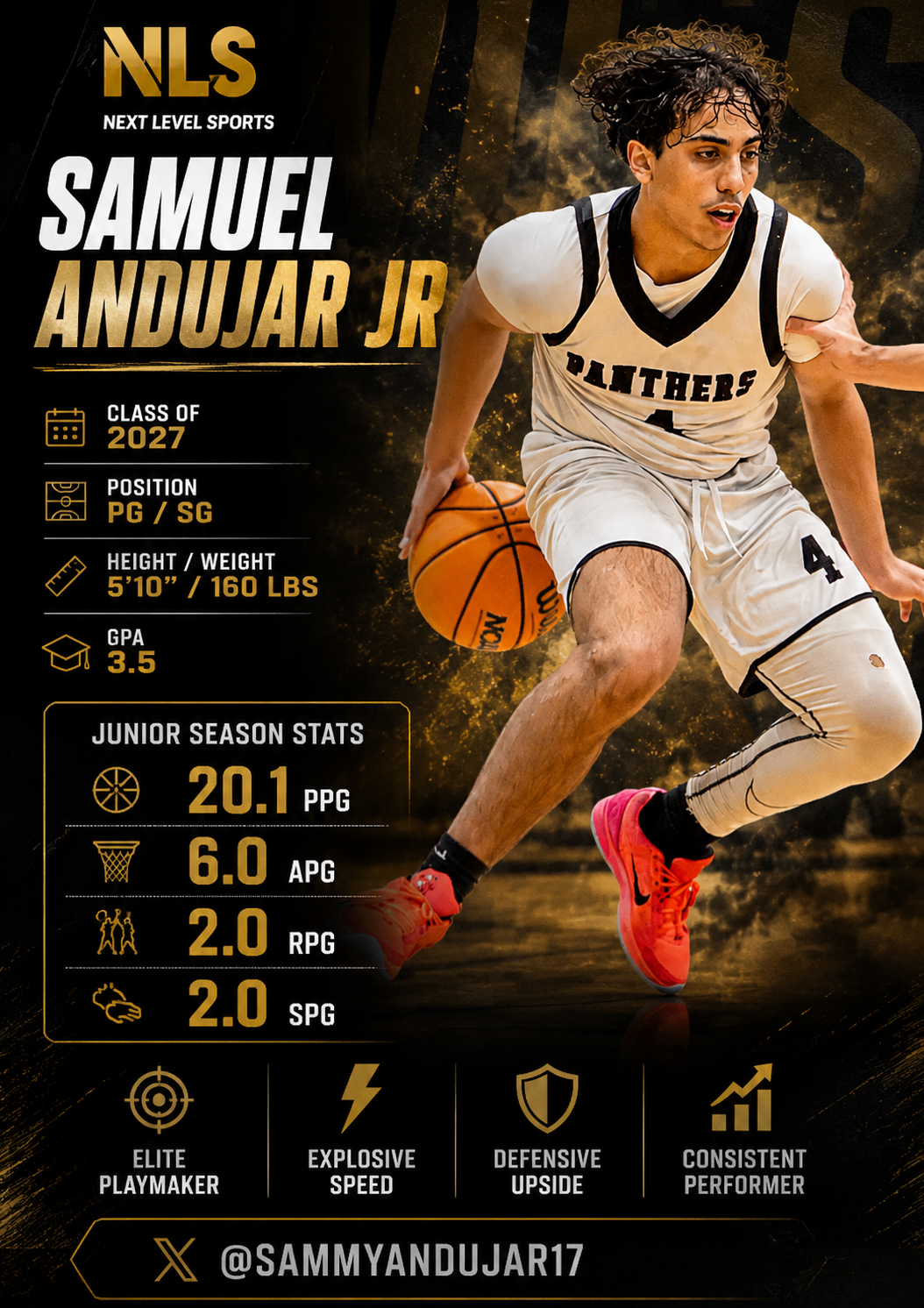 🏀 Samuel Andujar jr — Class of 2027 — PG/SG