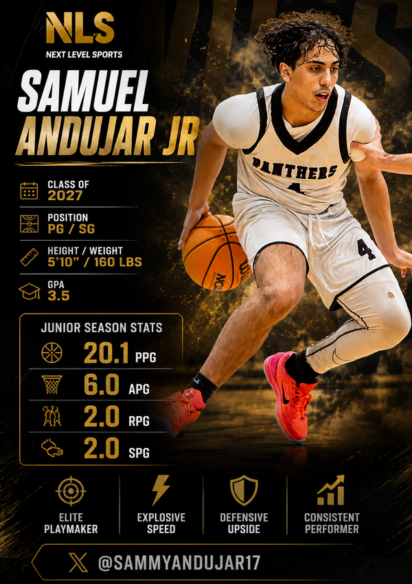 🏀 Samuel Andujar jr — Class of 2027 — PG/SG