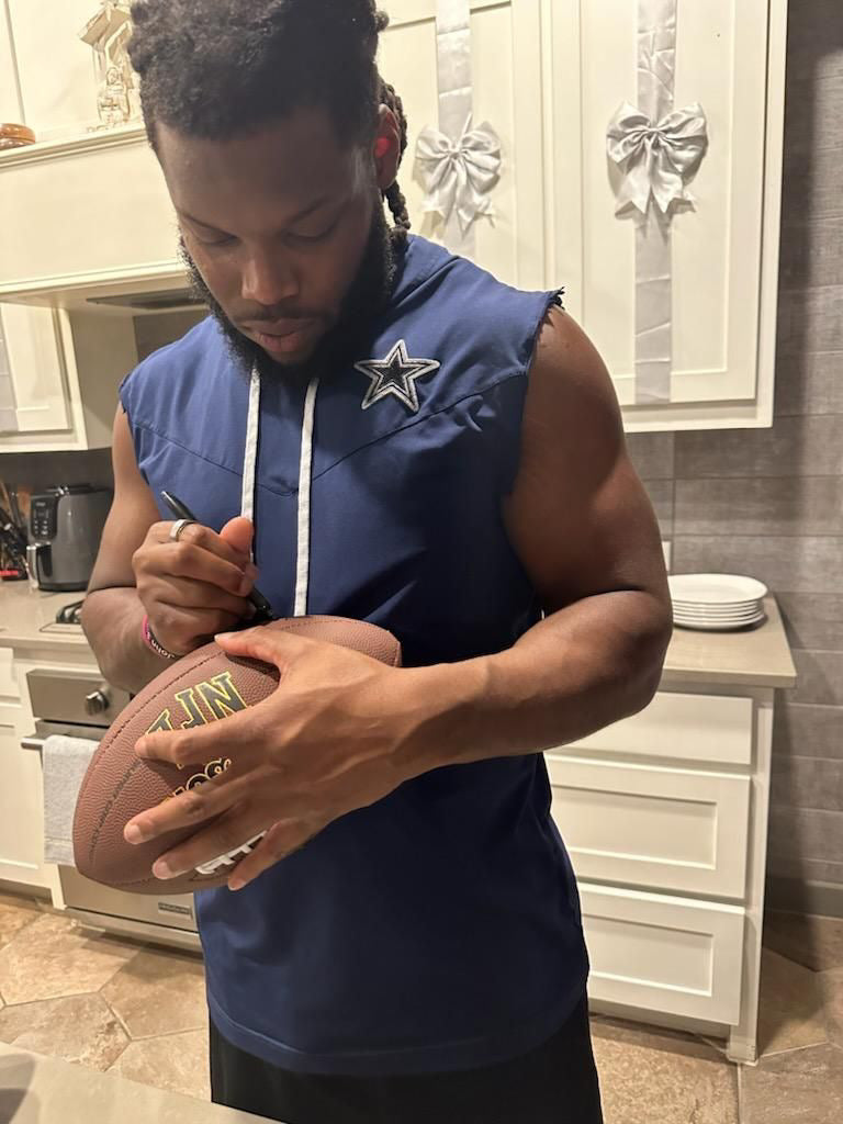 Malik Jefferson Signed Football